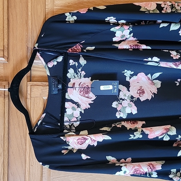 2X Black Floral Kimono Cardigan - Picture 2 of 3